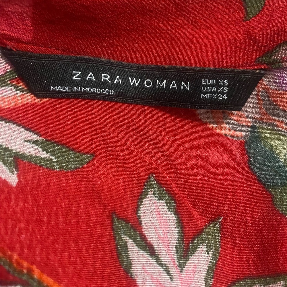 Zara Red Floral Mini Dress - Picture 4 of 10